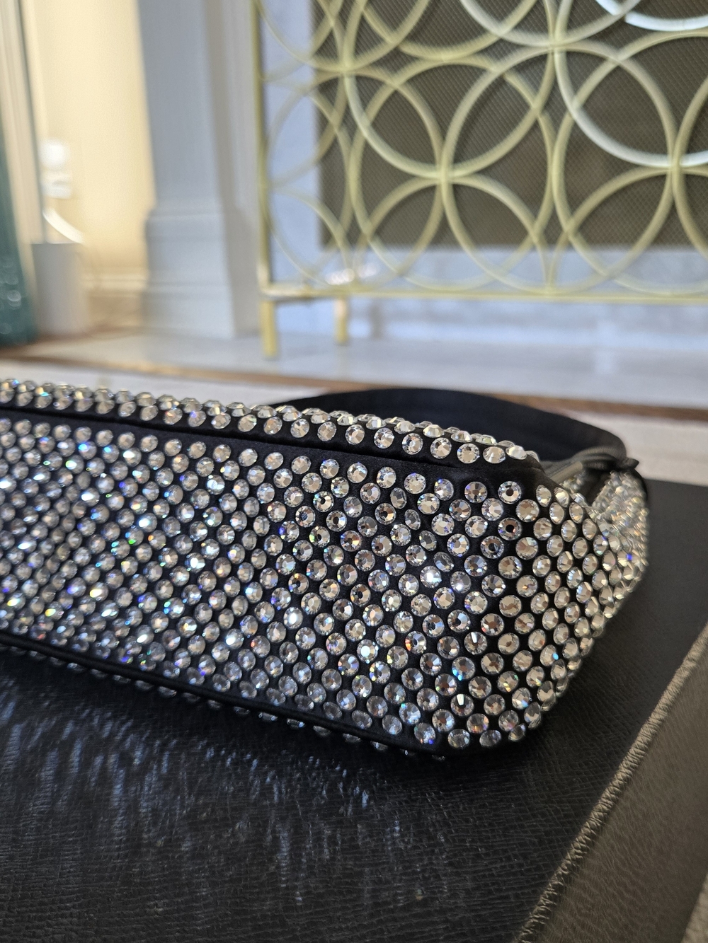 Prada Re Edition 2005 Black Crystal-Embellished Shoulder Bag - Picture 6 of 13